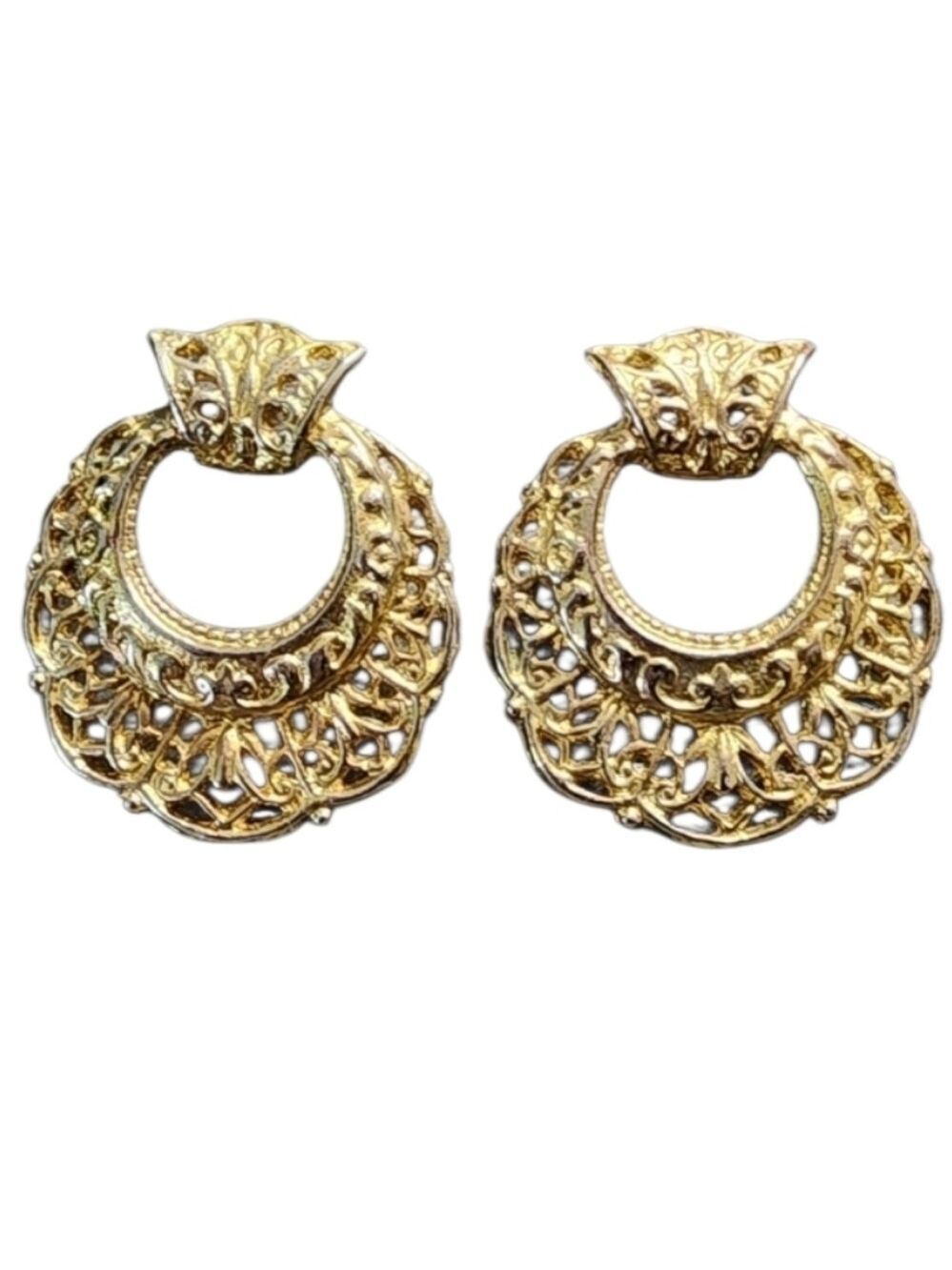 Goldtone Filigree Hoop Earrings